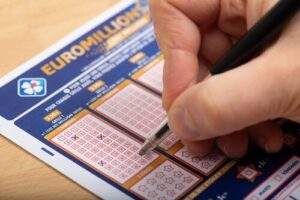 Euromillions lotto sedel med flera spelrader